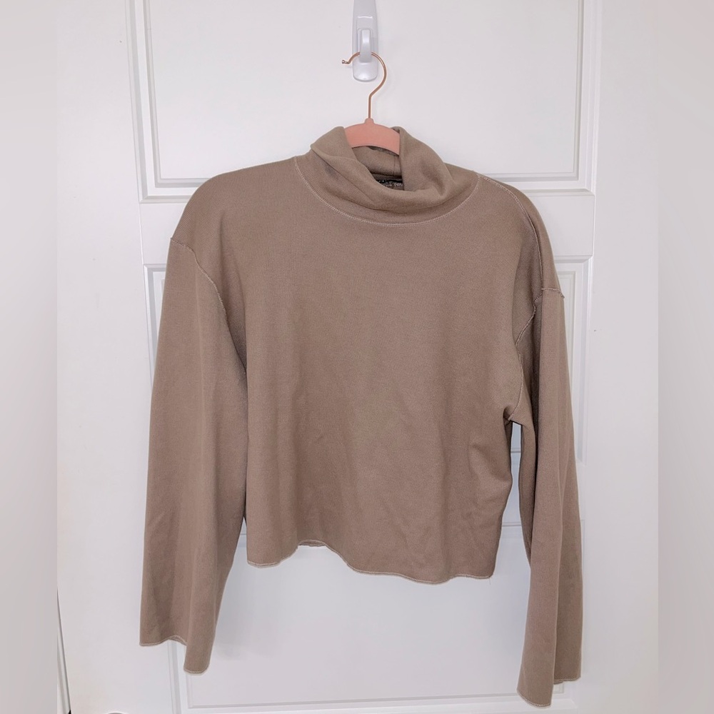 Brown turtleneck sweater
